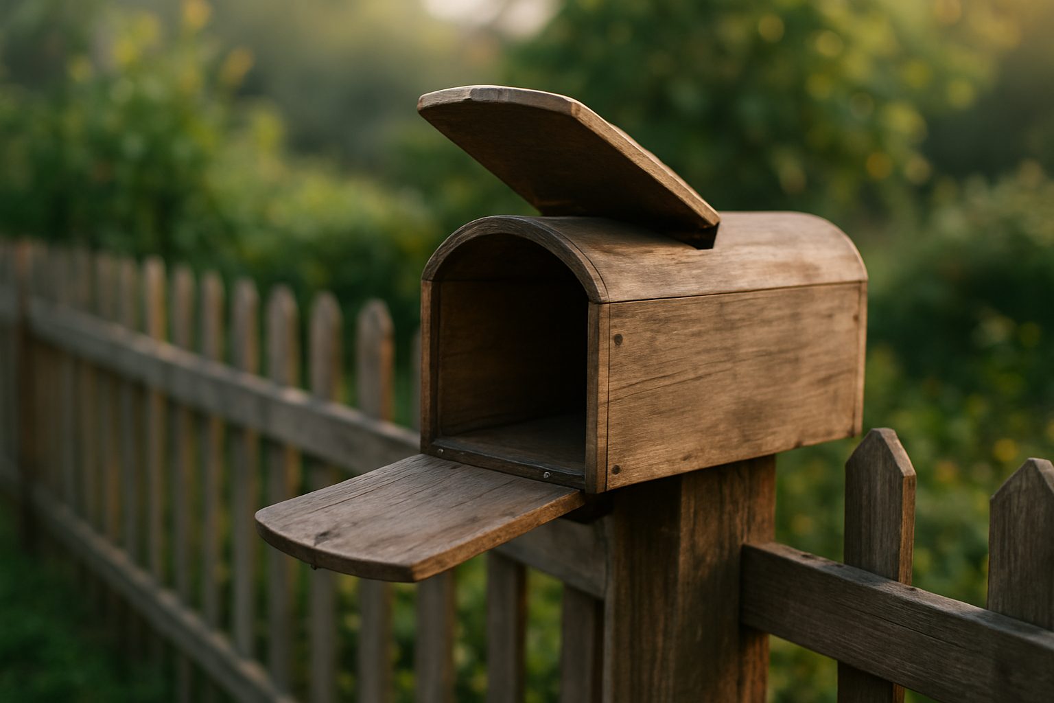 a handwritten letter and a stamped envelope lying on a table beside a cup of tea
