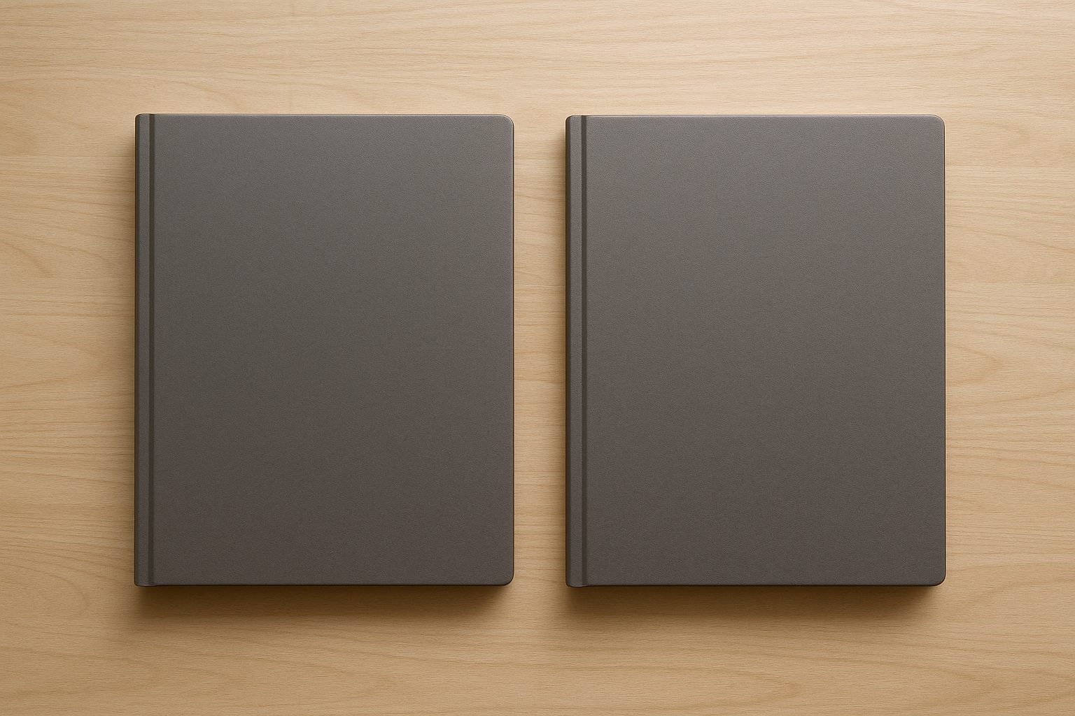 two passports of different colors resting side by side on a plain linen surface, soft daylight