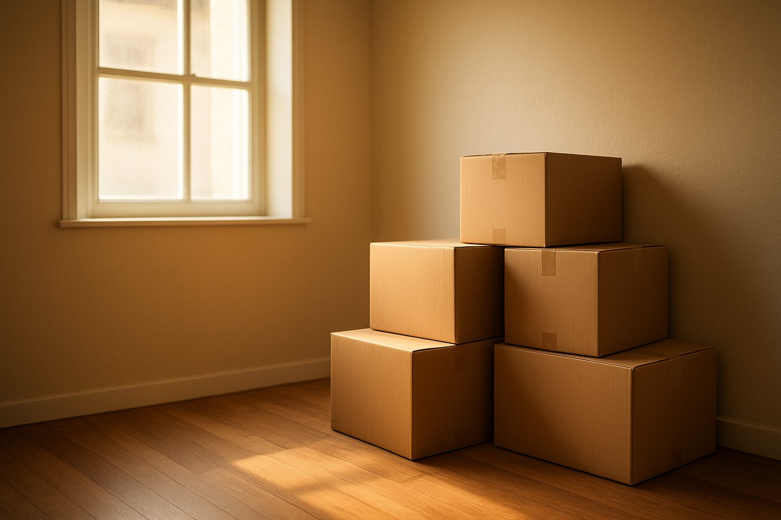 an open suitcase half packed on a bed beside a folded stack of papers and a set of keys